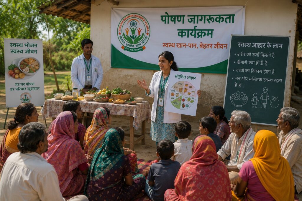Nutrition awareness Doctor ya worker samjha raha ho
