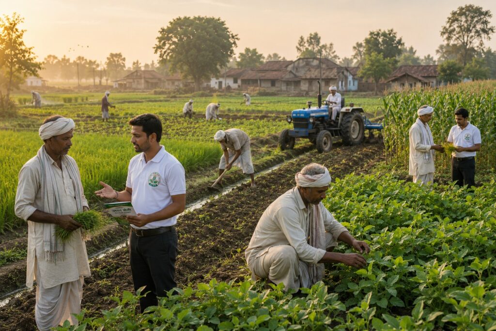 Rural Families Images Happy family Village background